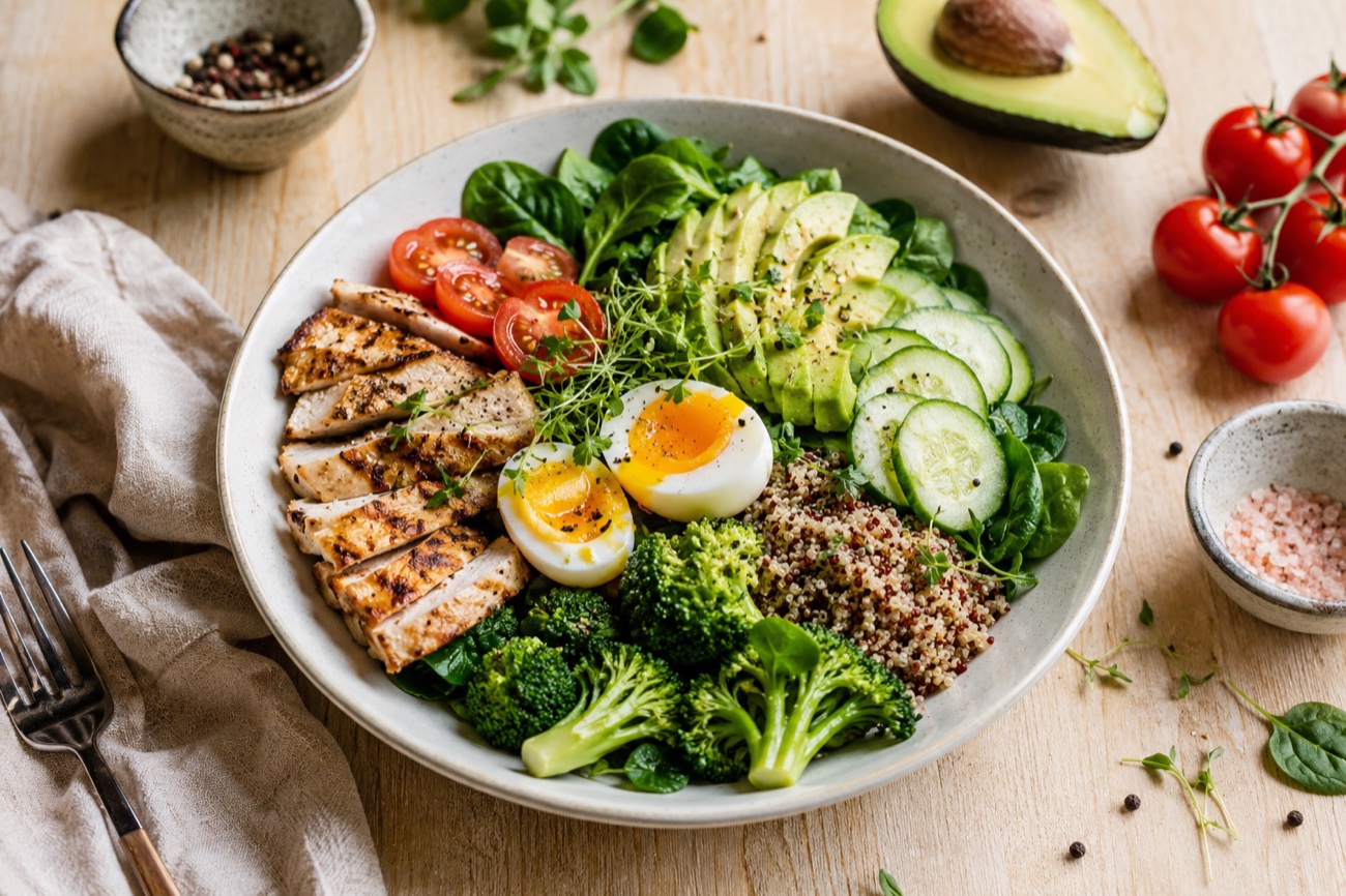 Repas équilibré et coloré